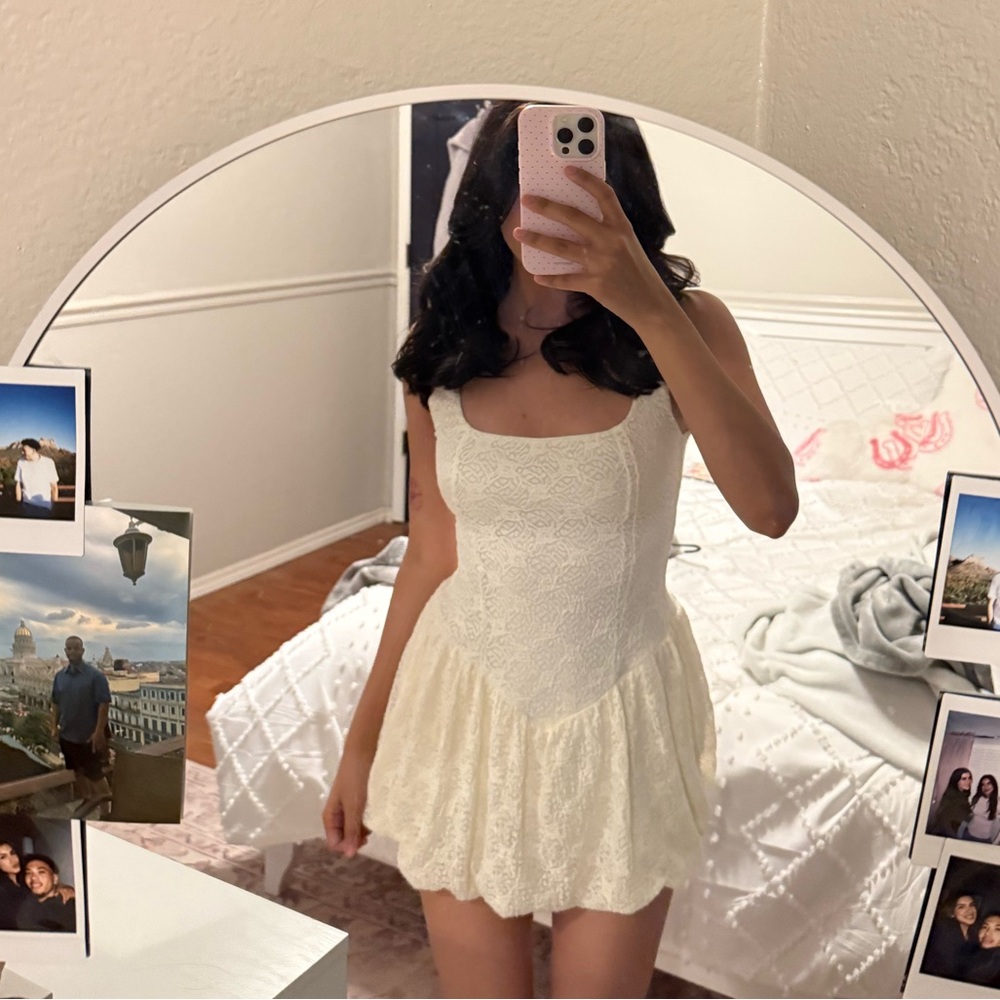 Windsor Cream Lace Mini Dress - Picture 2 of 4